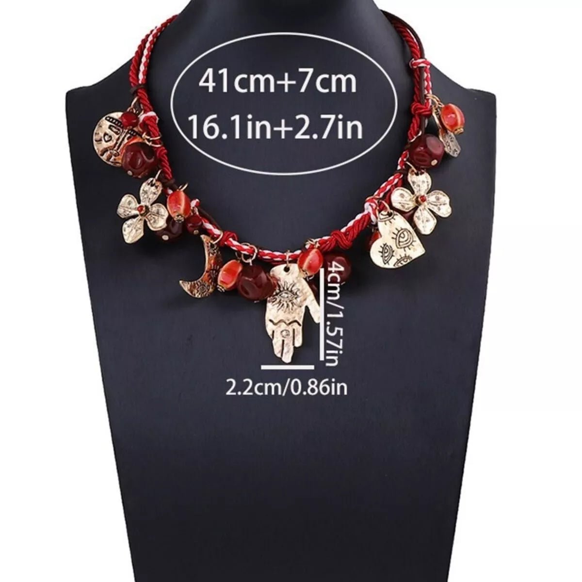 Crowned Energy CO. Rust / onesize Trendsi Jewelry Zinc Alloy Bead Charm Necklace