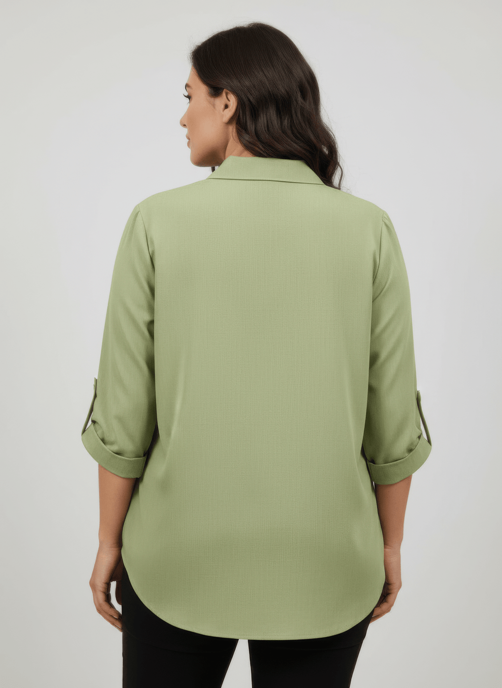Zip Front Utility Pocket Tunic Blouse - Crowned Energy CO.