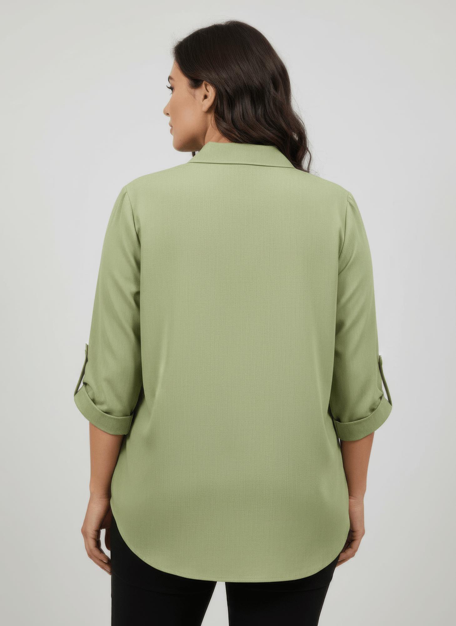 Zip Front Utility Pocket Tunic Blouse - Crowned Energy CO.