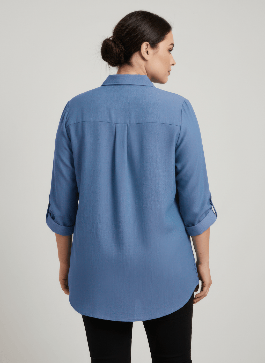 Zip Front Utility Pocket Tunic Blouse - Crowned Energy CO.