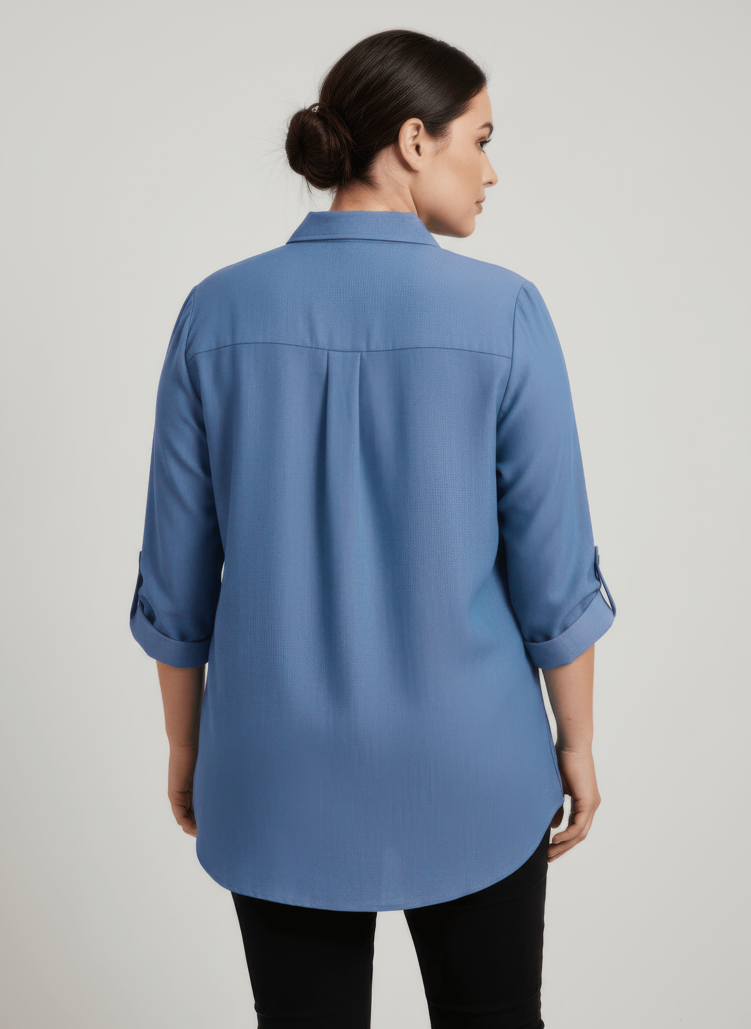 Zip Front Utility Pocket Tunic Blouse - Crowned Energy CO.
